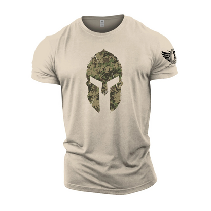 Spartan Helmet Woodland Camo - Gym T-Shirt