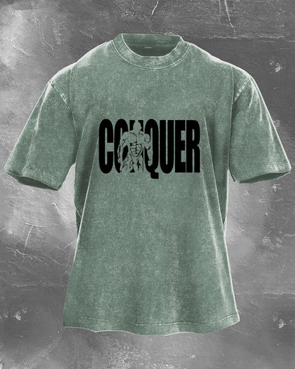 CONQUER MEN'S WASHED T-SHIRT