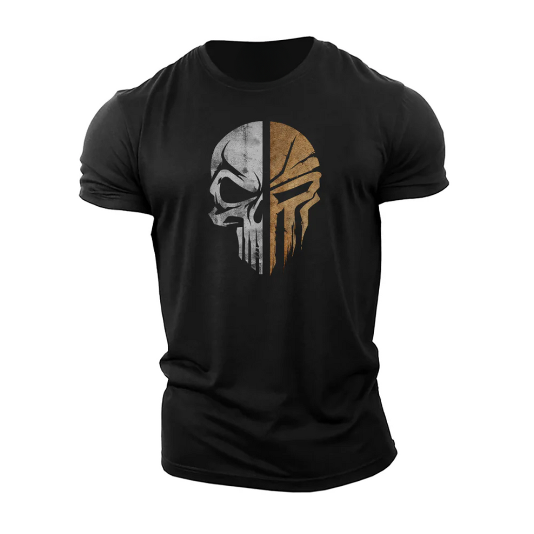 Skull Spartan Warrior Cotton T-Shirt