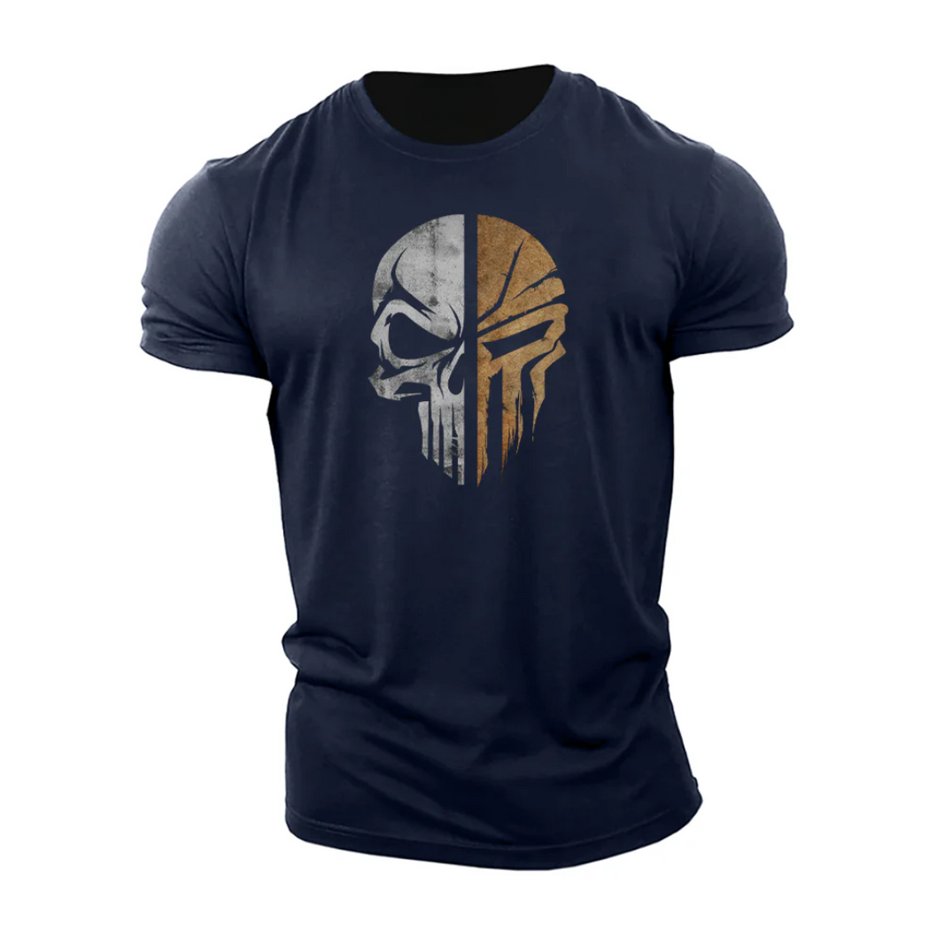 Skull Spartan Warrior Cotton T-Shirt