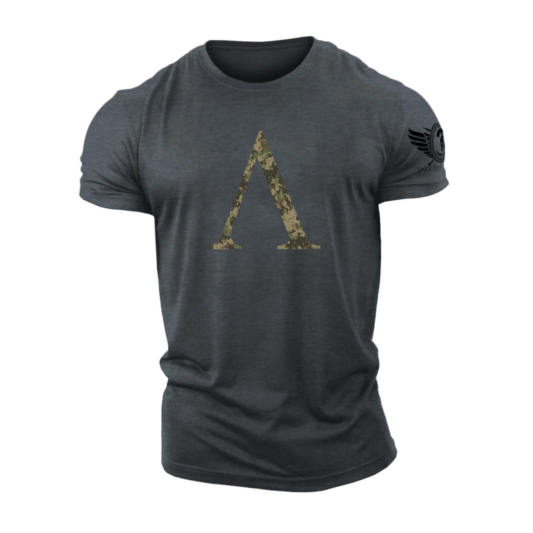 Spartan Symbol Woodland Camo - Gym T-Shirt