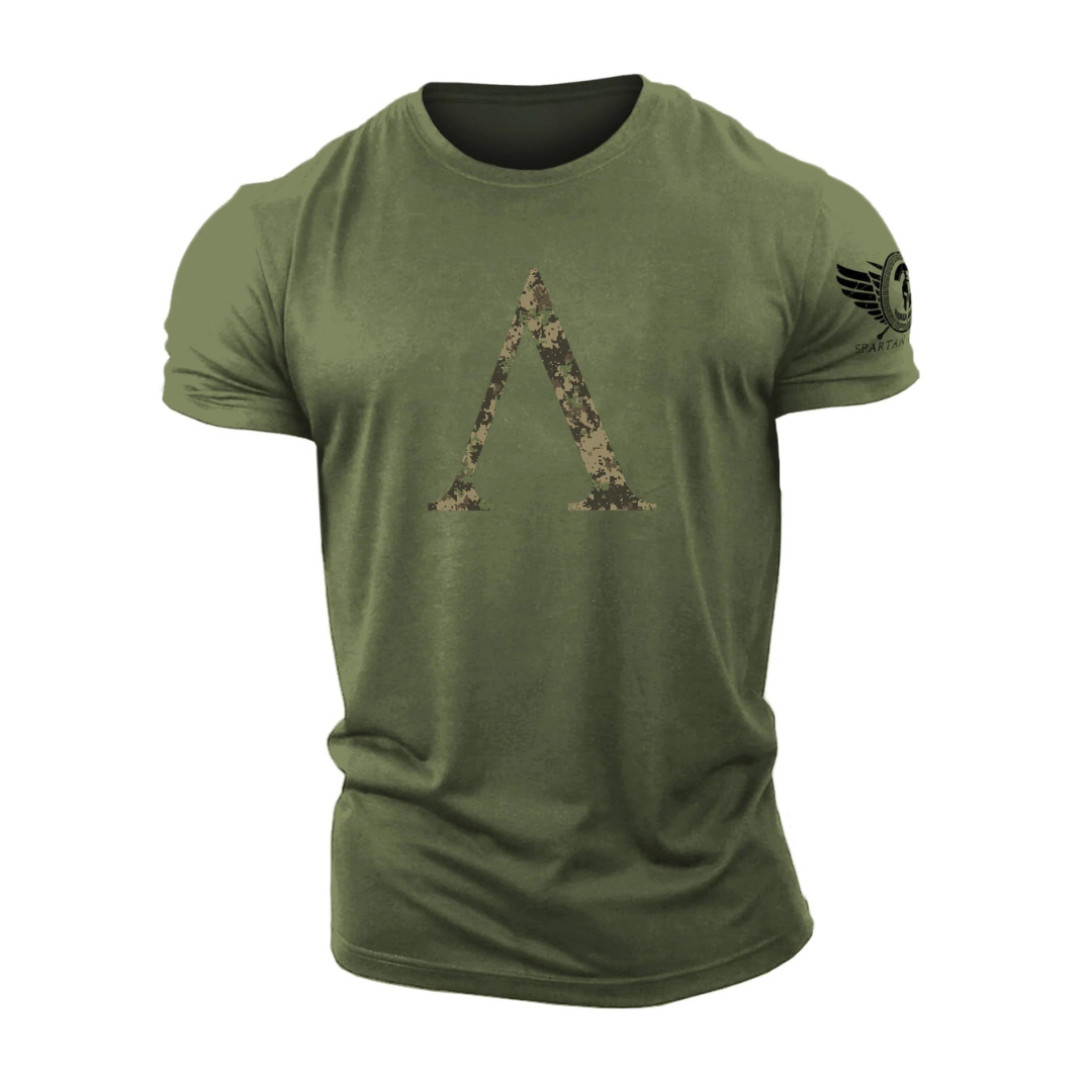 Spartan Symbol Woodland Camo - Gym T-Shirt