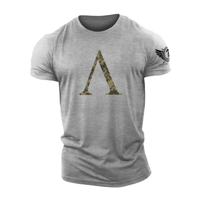 Spartan-Symbol Woodland Camo - Gym T-Shirt