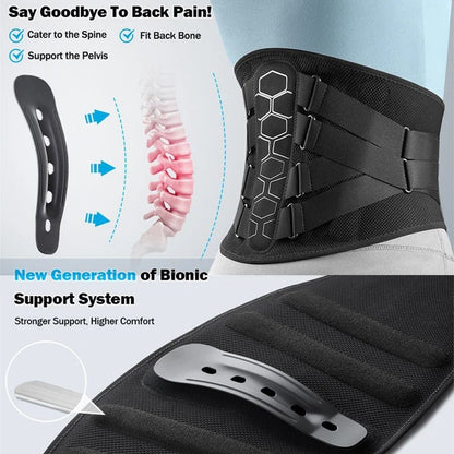Ergonomic back support with integrated lumbar support.