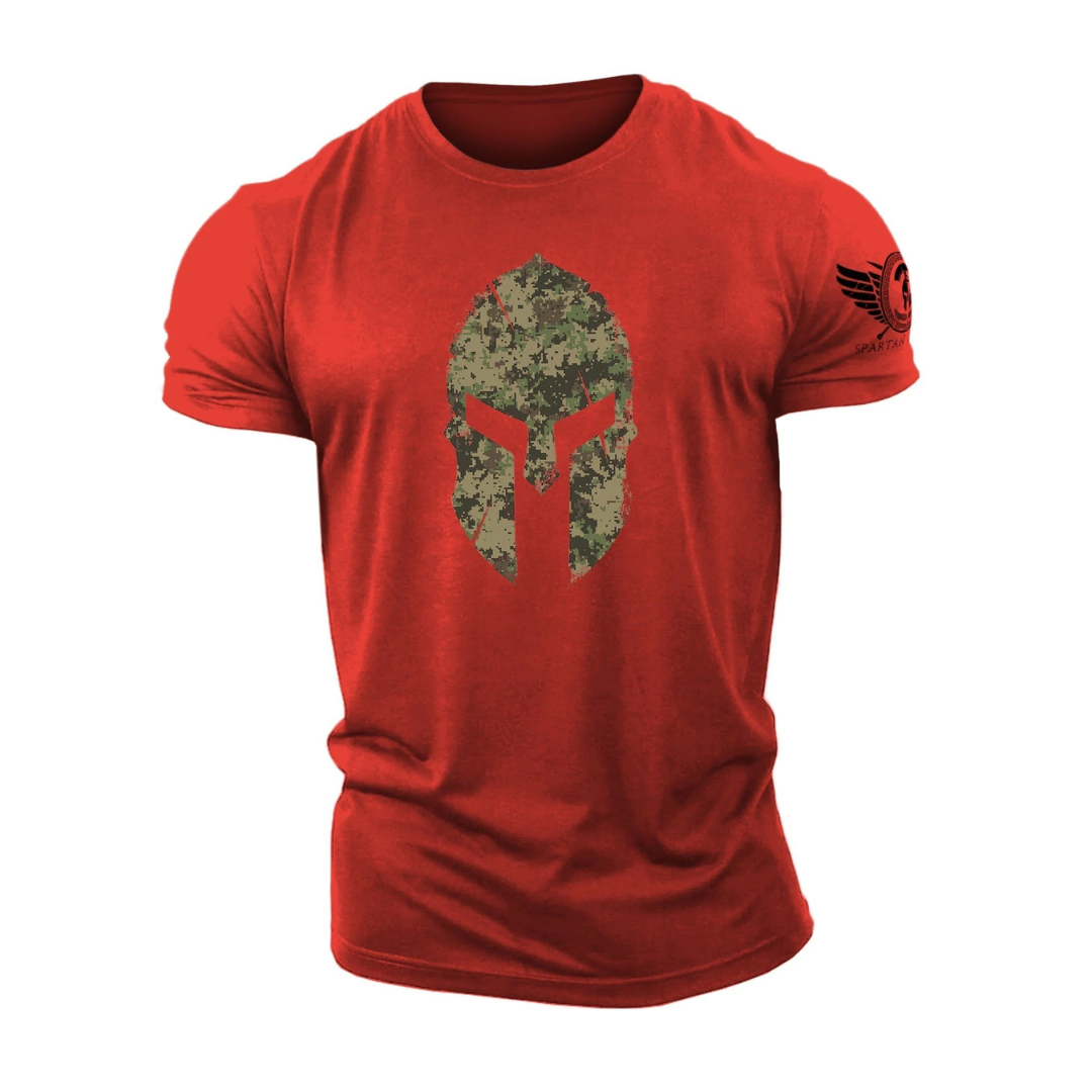Spartan Helm Woodland Camouflage - Gym T-Shirt
