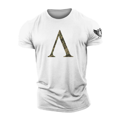 Spartan-Symbol Woodland Camo - Gym T-Shirt