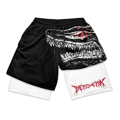 Anime Berserk 2 in 1 Gym shorts