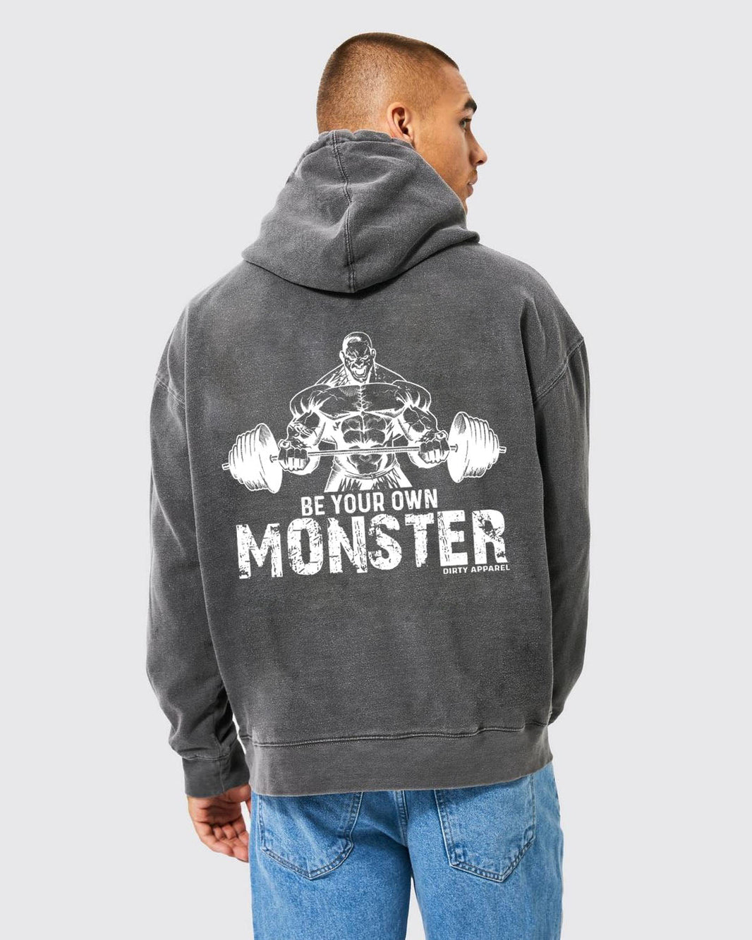 BE YOUR OWN MONSTER WASHED HOODIE - Gymfit