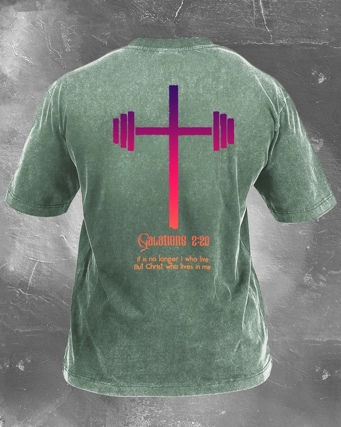 CHRIST, WHO LIVES IN ME, WASHED T-SHIRT - Gymfit