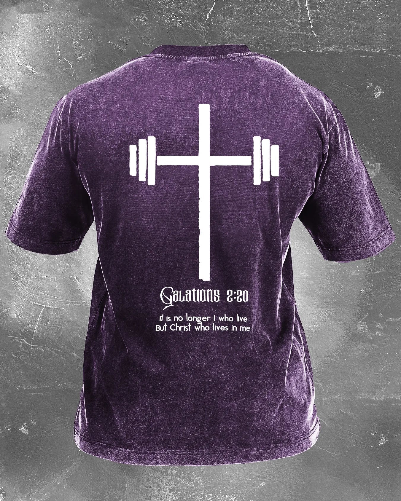 CHRIST, WHO LIVES IN ME, WASHED T-SHIRT - Gymfit