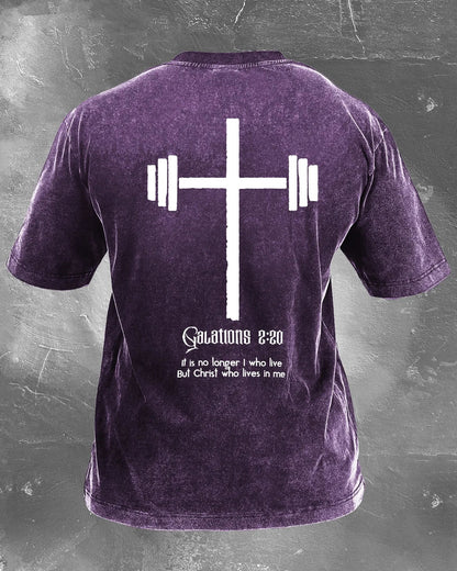 CHRIST, WHO LIVES IN ME, WASHED T-SHIRT - Gymfit
