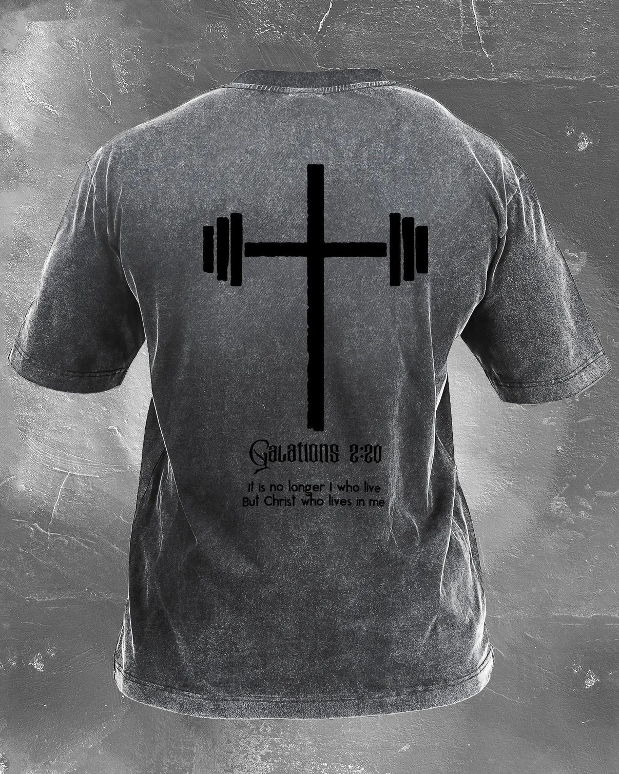 CHRIST, WHO LIVES IN ME, DISTRESSED T-SHIRT - Gymfit
