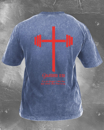 CHRIST, WHO LIVES IN ME, WASHED T-SHIRT - Gymfit