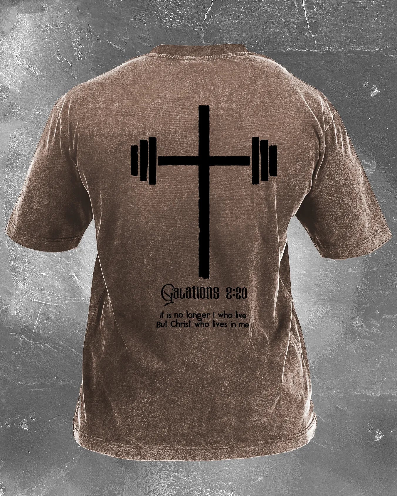 CHRIST, WHO LIVES IN ME, WASHED T-SHIRT - Gymfit