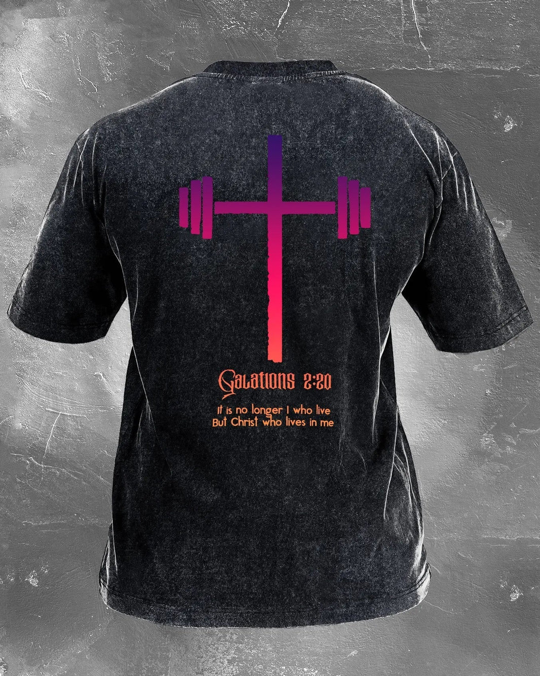 CHRIST, WHO LIVES IN ME, DISTRESSED T-SHIRT - Gymfit