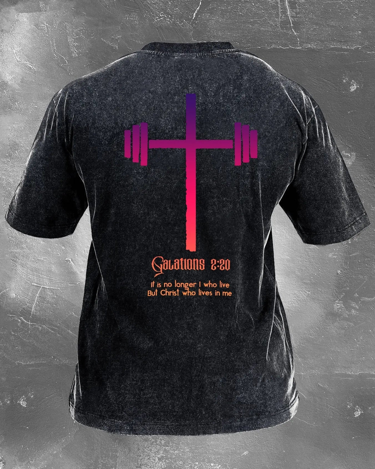 CHRIST, WHO LIVES IN ME, DISTRESSED T-SHIRT - Gymfit