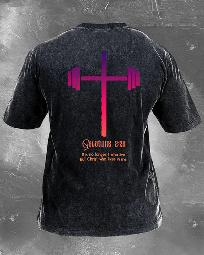 CHRIST, WHO LIVES IN ME, DISTRESSED T-SHIRT - Gymfit