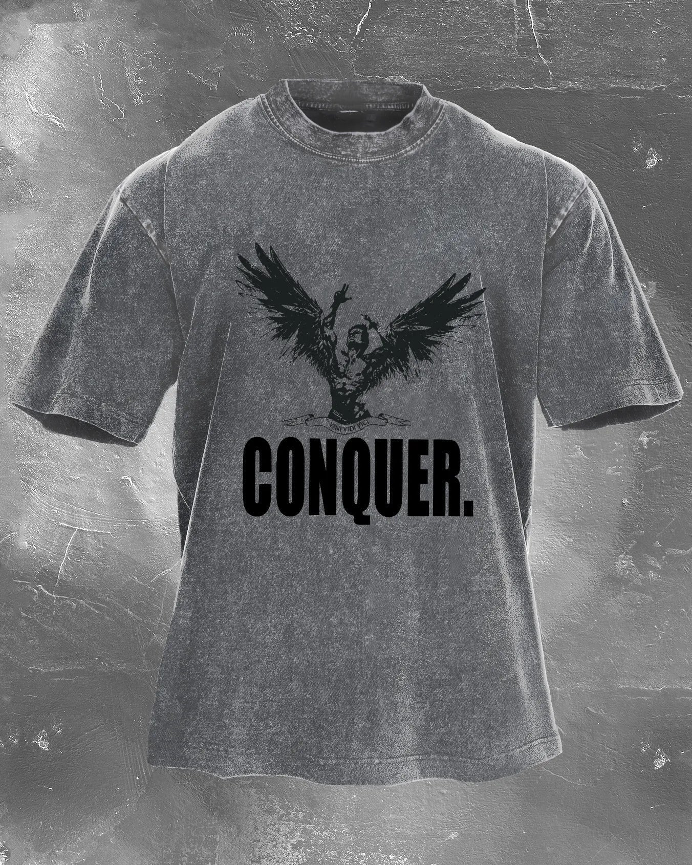 CONQUER MEN'S WASHED T-SHIRT - Gymfit
