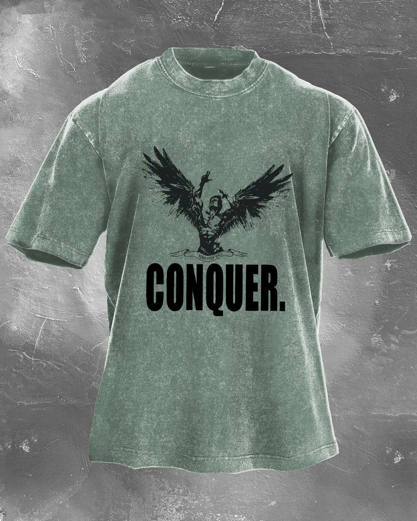 CONQUER MEN'S WASHED T-SHIRT - Gymfit
