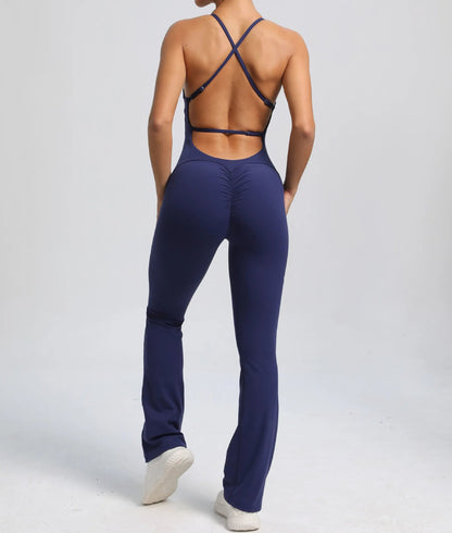 Cross V - Back Scrunch Jumpsuit - Gymfit
