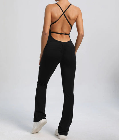 Cross V - Back Scrunch Jumpsuit - Gymfit