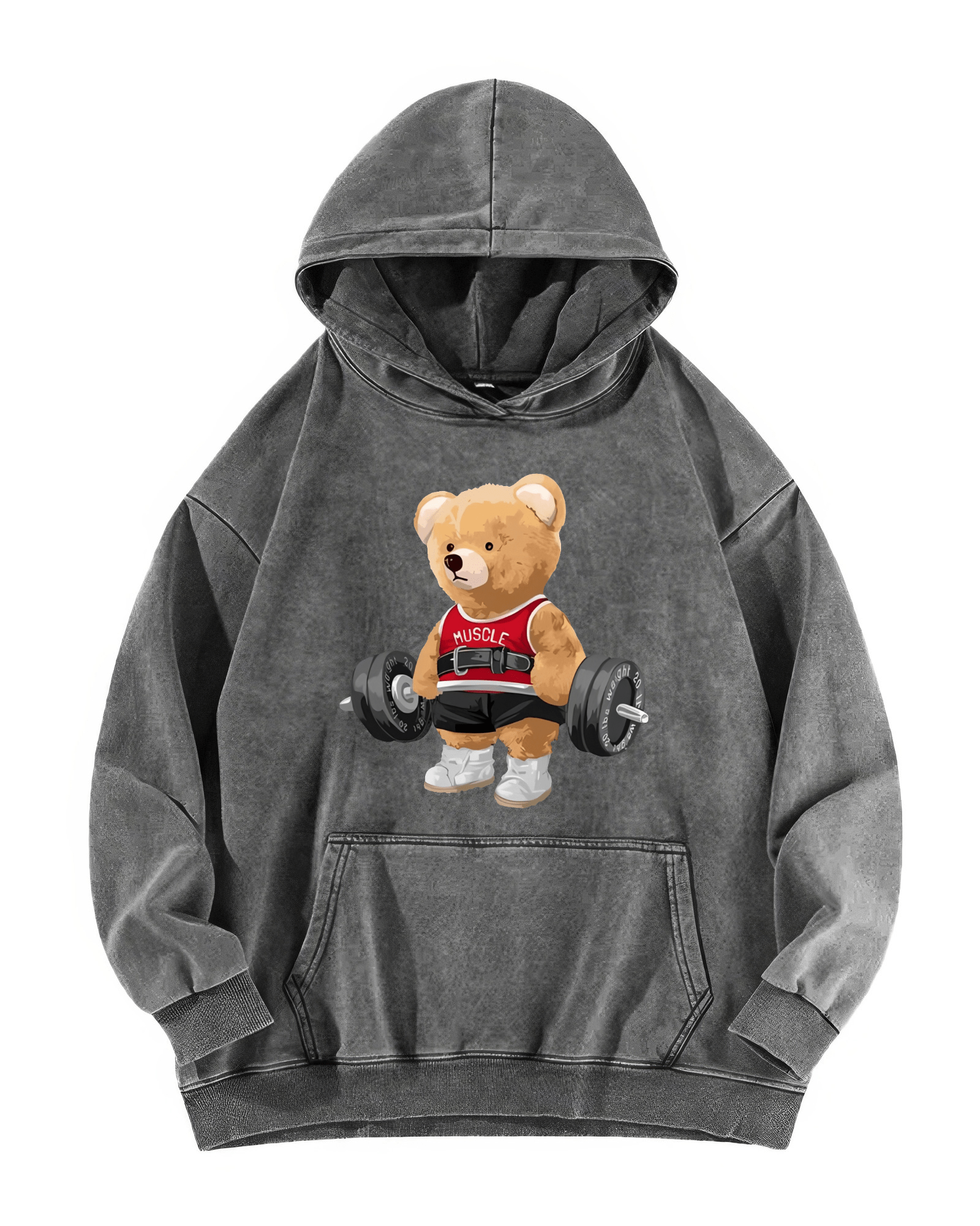 CUTE BEAR CLEANED HOODIE - Gymfit