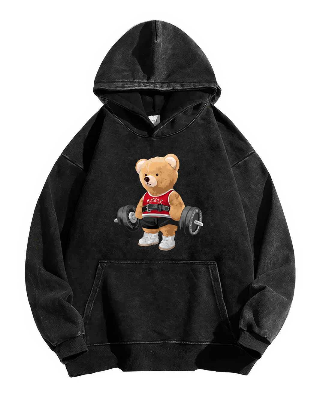 CUTE BEAR CLEANED HOODIE - Gymfit