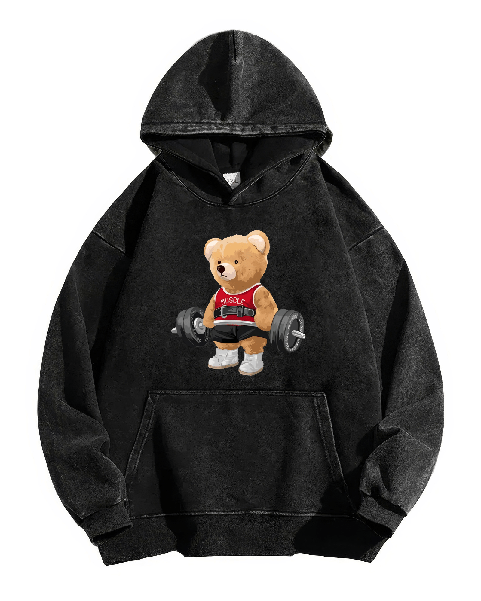 CUTE BEAR CLEANED HOODIE - Gymfit