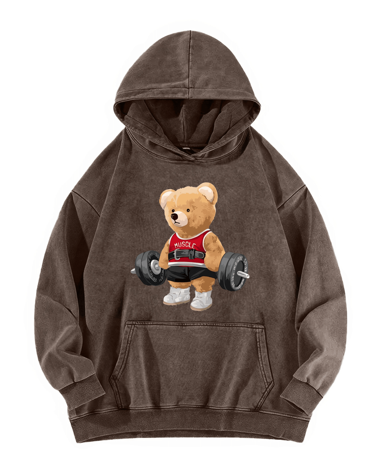 CUTE BEAR CLEANED HOODIE - Gymfit