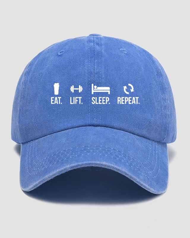 EAT LIFT SLEEP REPEAT Washable Cap - Gymfit