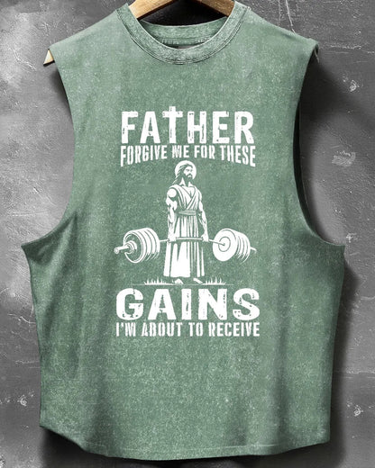 FATHER, FORGIVE ME, CLEANED SLEEVELESS TANK - Gymfit