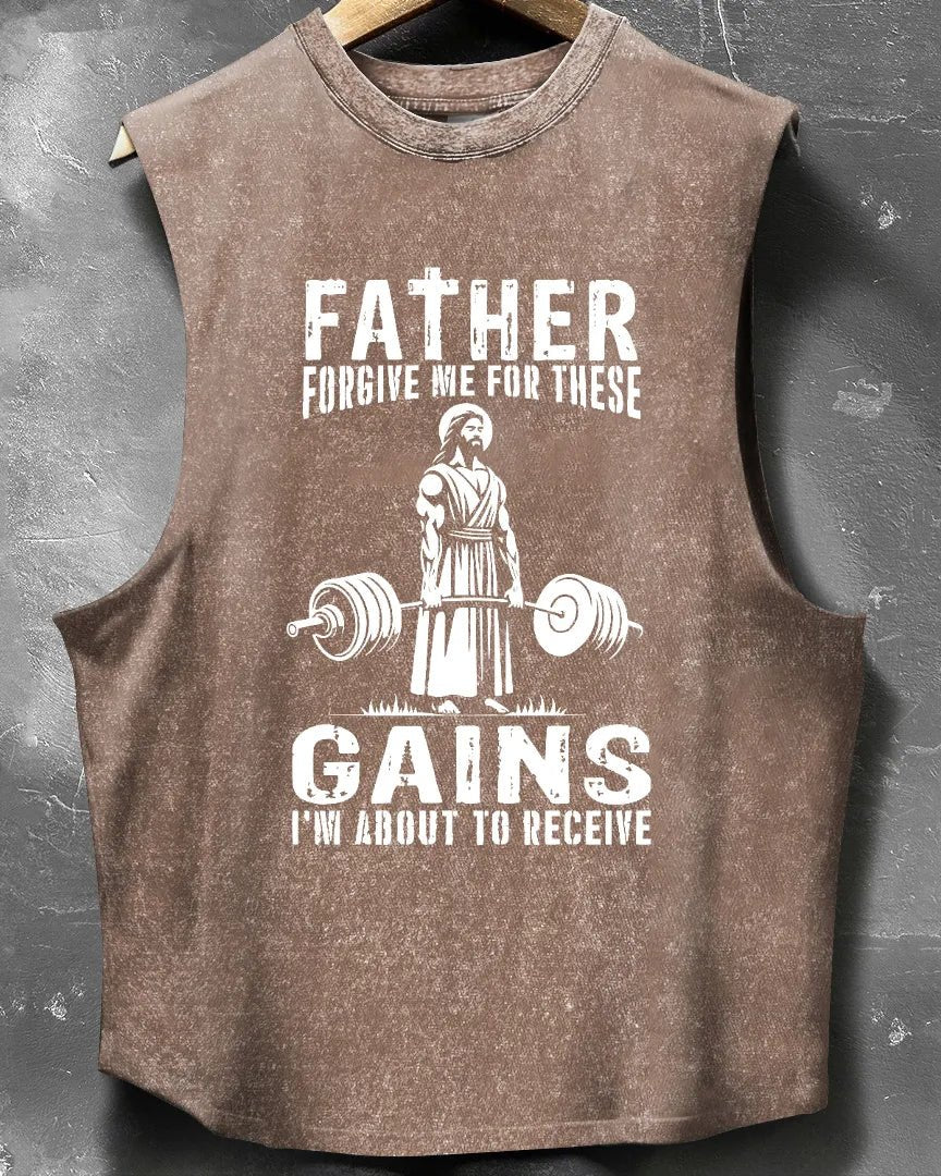 FATHER, FORGIVE ME, CLEANSED SLEEVELESS TANK - Gymfit