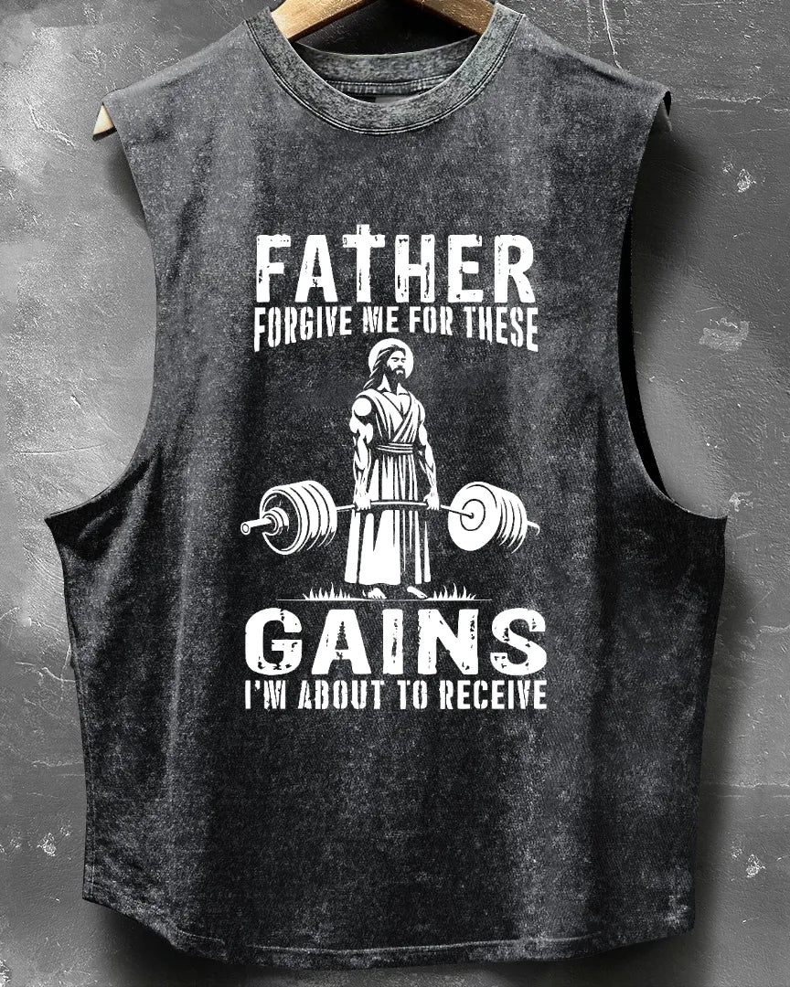 FATHER, FORGIVE ME, CLEANED SLEEVELESS TANK - Gymfit