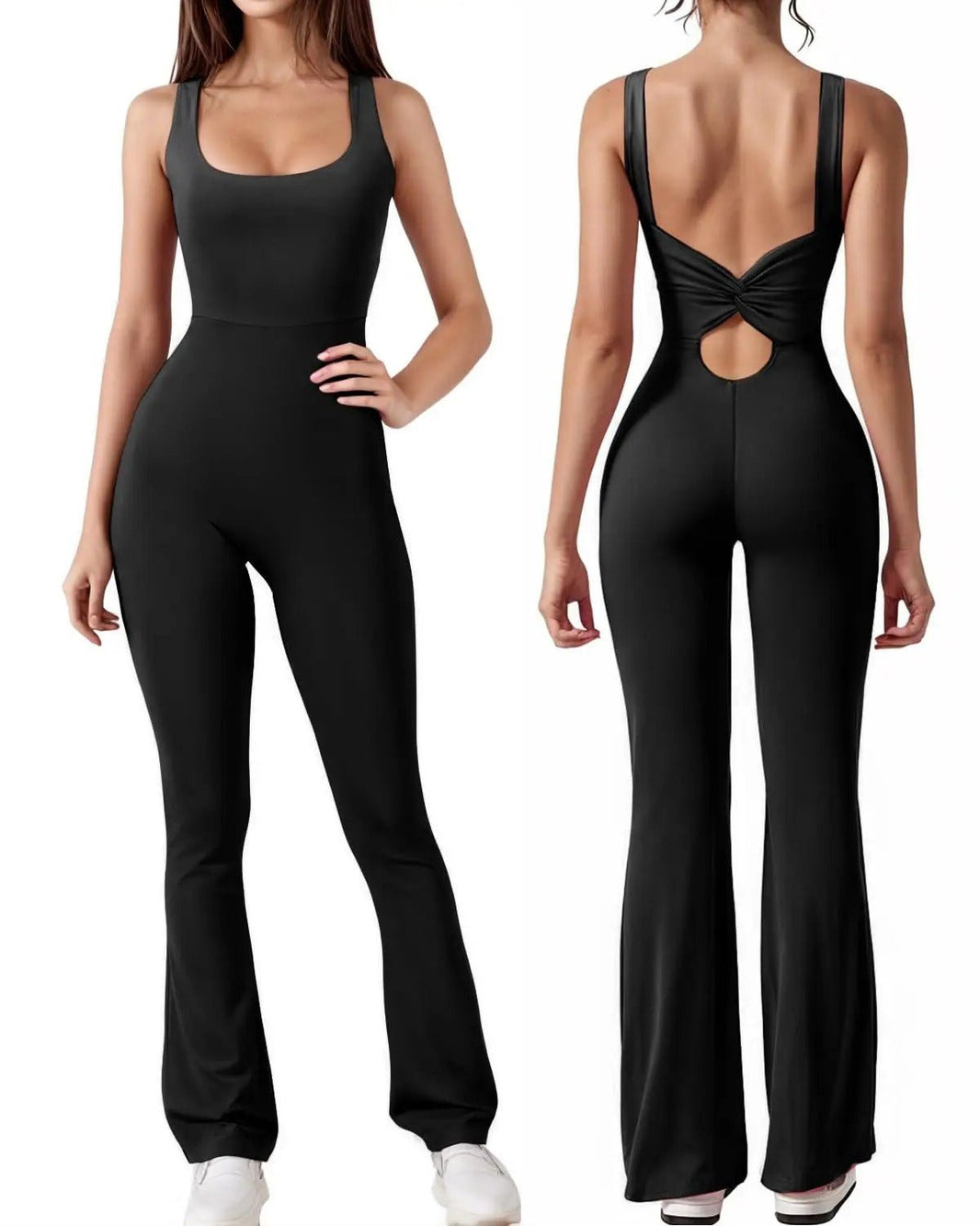 Flare jumpsuit with corset back - Gymfit