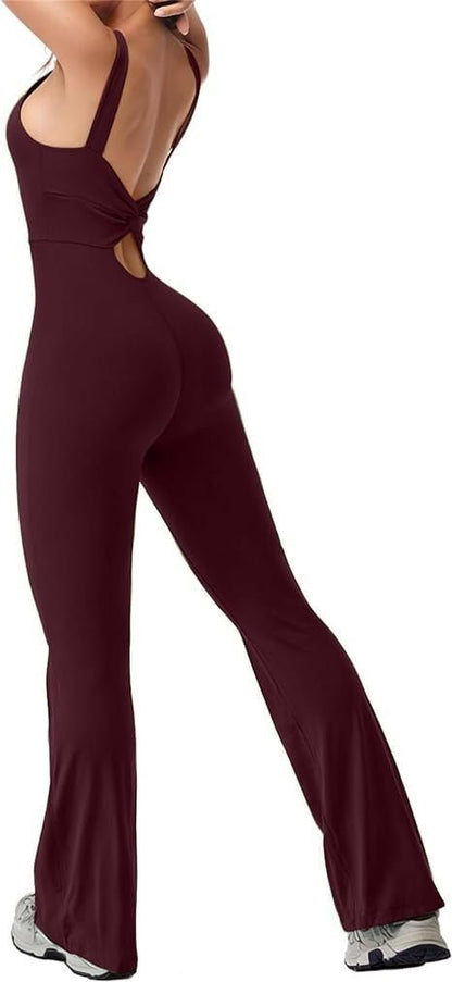 Flare jumpsuit with corset back - Gymfit