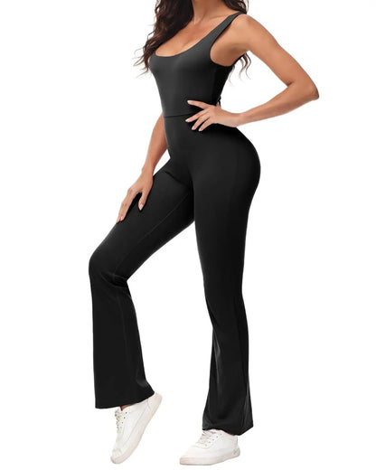 Flare jumpsuit with corset back - Gymfit