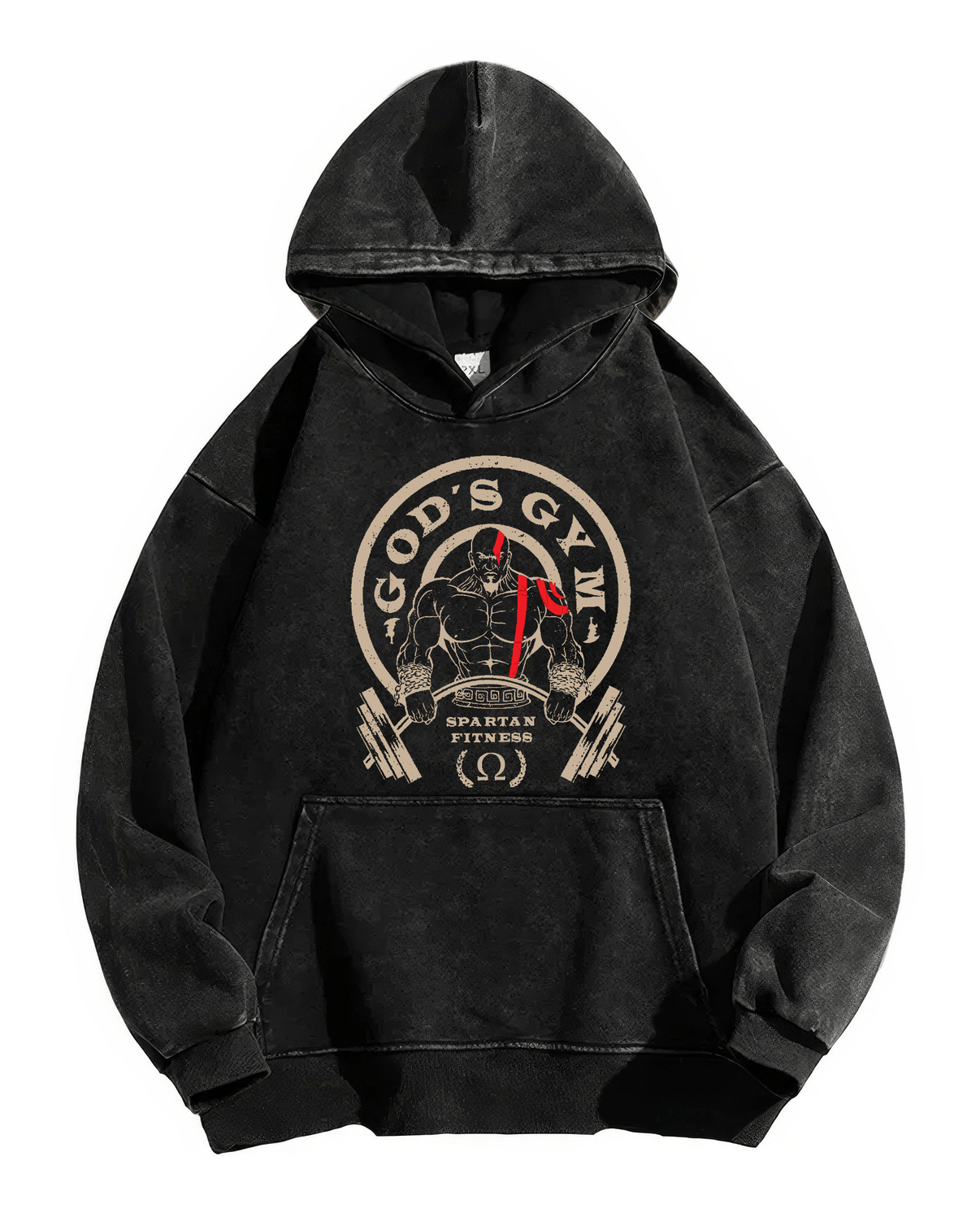 GOD'S FITNESS WASHED HOODIE - Gymfit