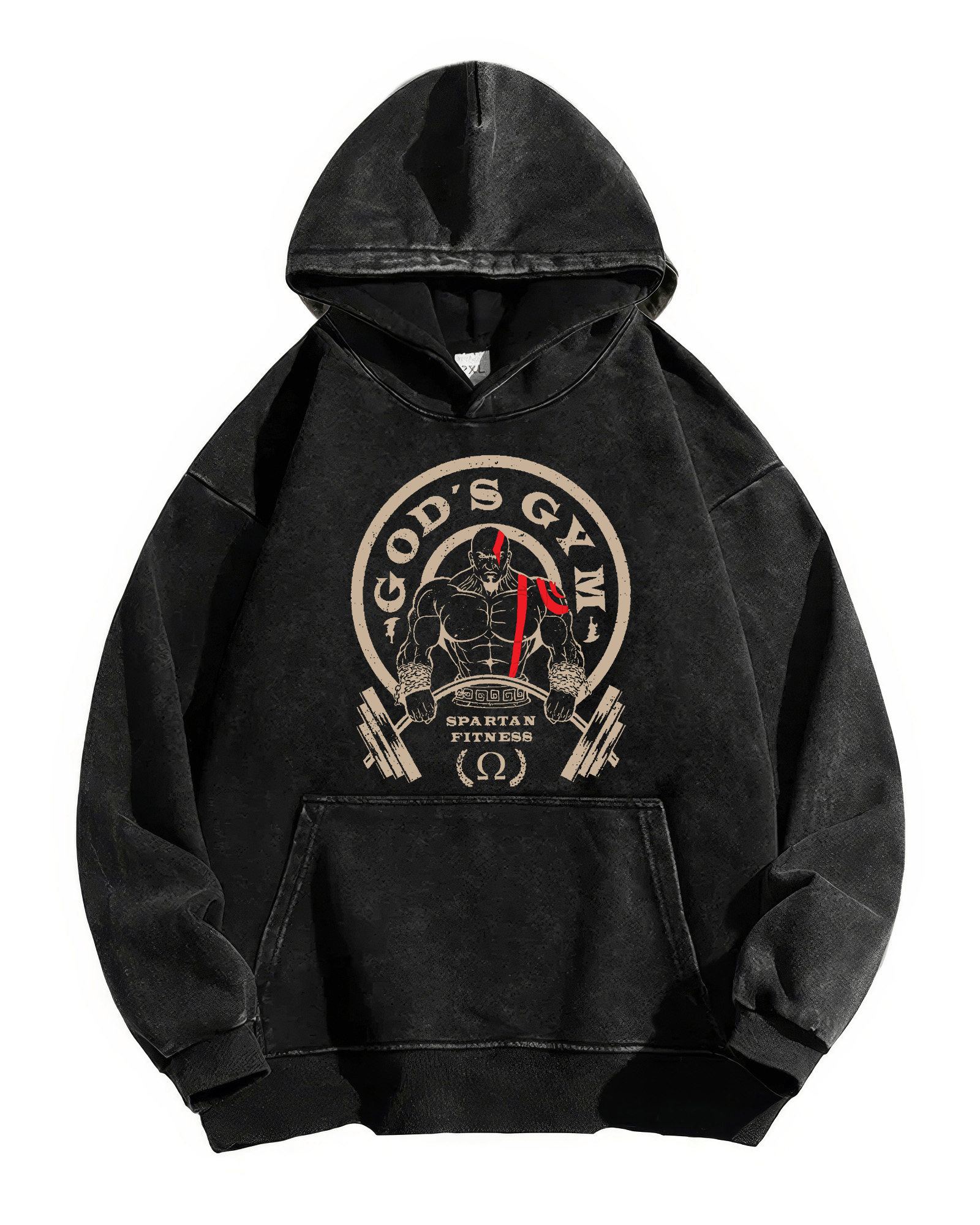 GOD'S FITNESS WASHED HOODIE - Gymfit