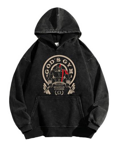 GOD'S FITNESS WASHED HOODIE - Gymfit