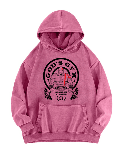 GOD'S FITNESS WASHED HOODIE - Gymfit