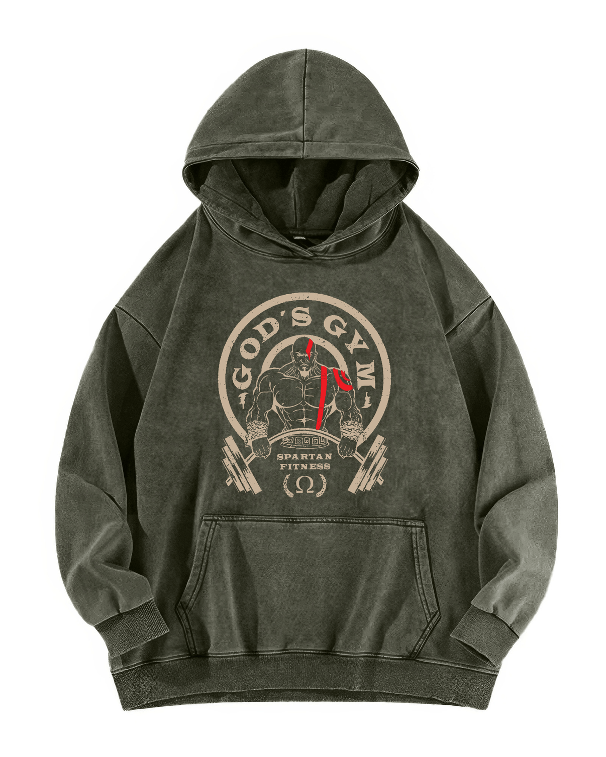 GOD'S GYM SCRUBBED HOODIE - Gymfit