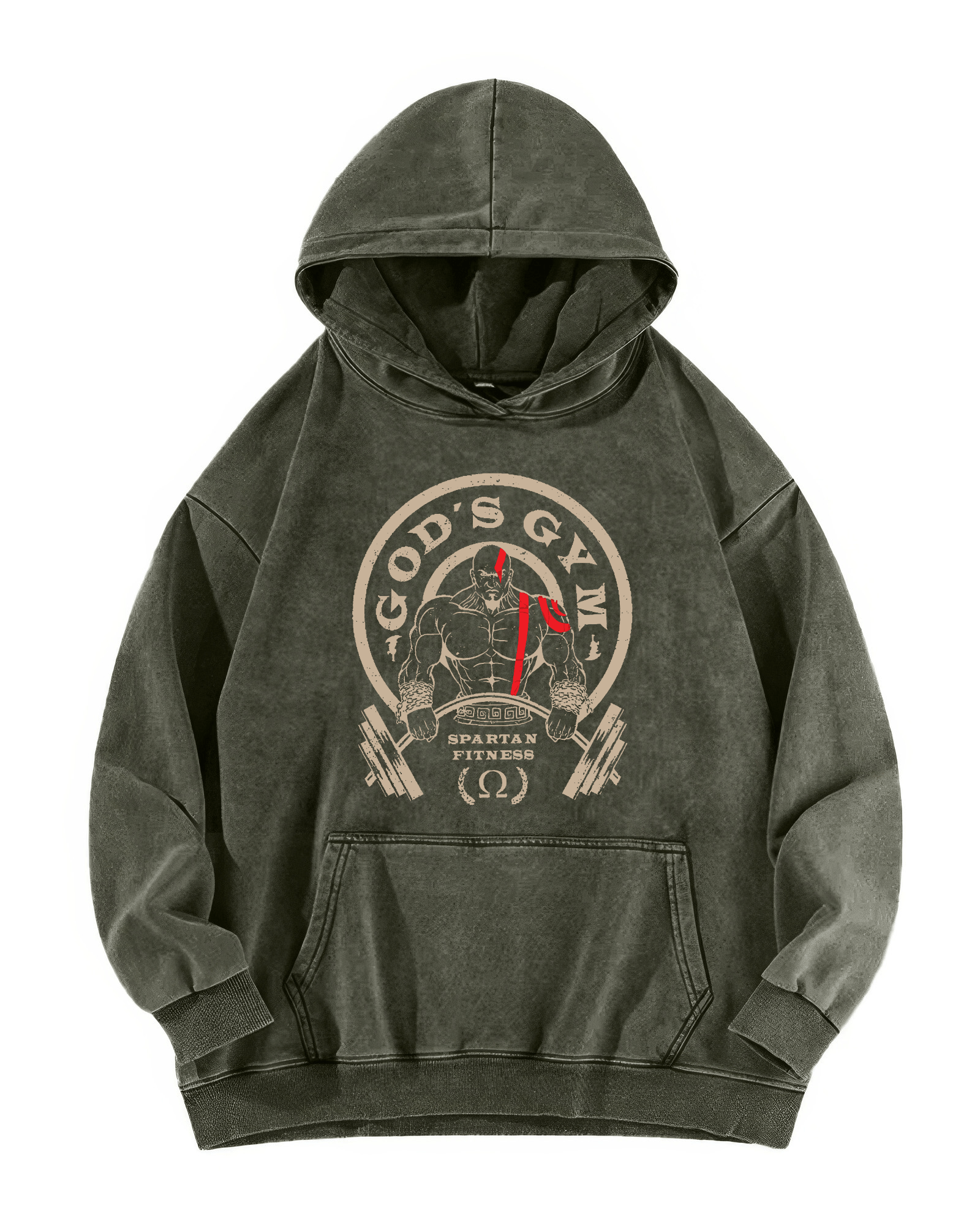 GOD'S GYM SCRUBBED HOODIE - Gymfit