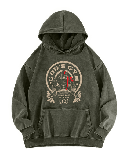 GOD'S GYM SCRUBBED HOODIE - Gymfit