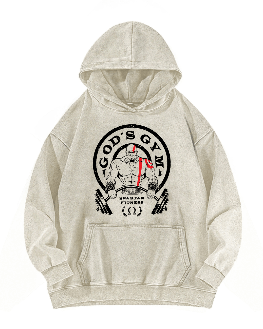 GOD'S GYM SCRUBBED HOODIE - Gymfit