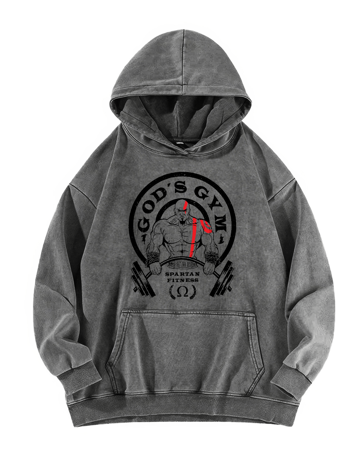 GOD'S FITNESS WASHED HOODIE - Gymfit