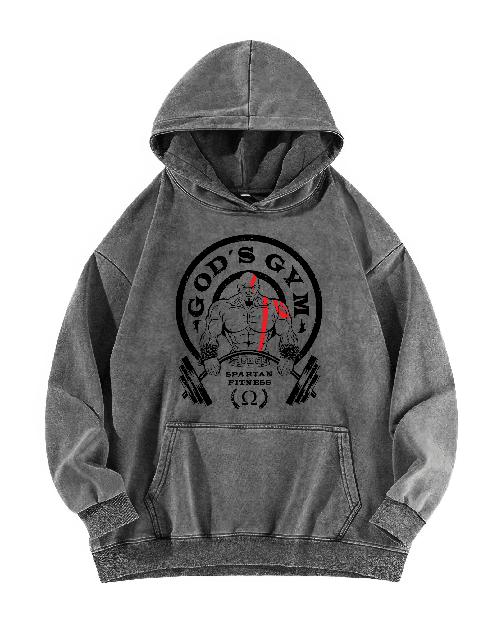 GOD'S FITNESS WASHED HOODIE - Gymfit