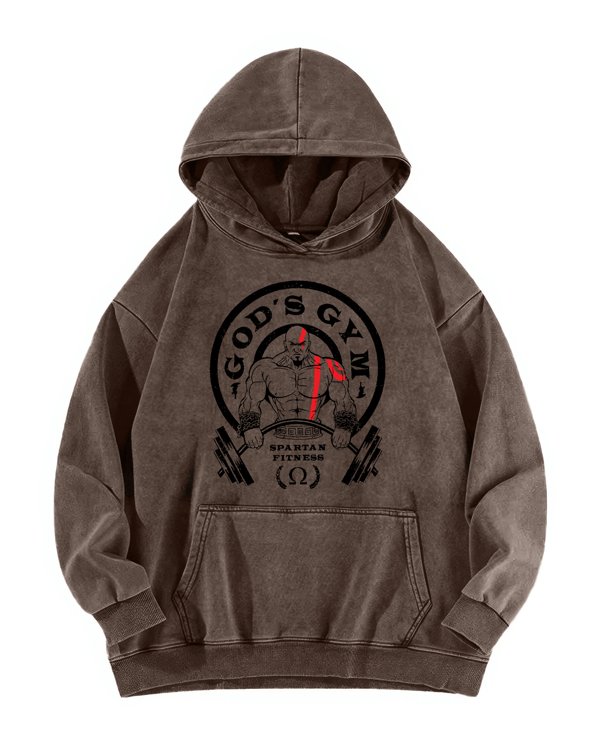 GOD'S FITNESS WASHED HOODIE - Gymfit