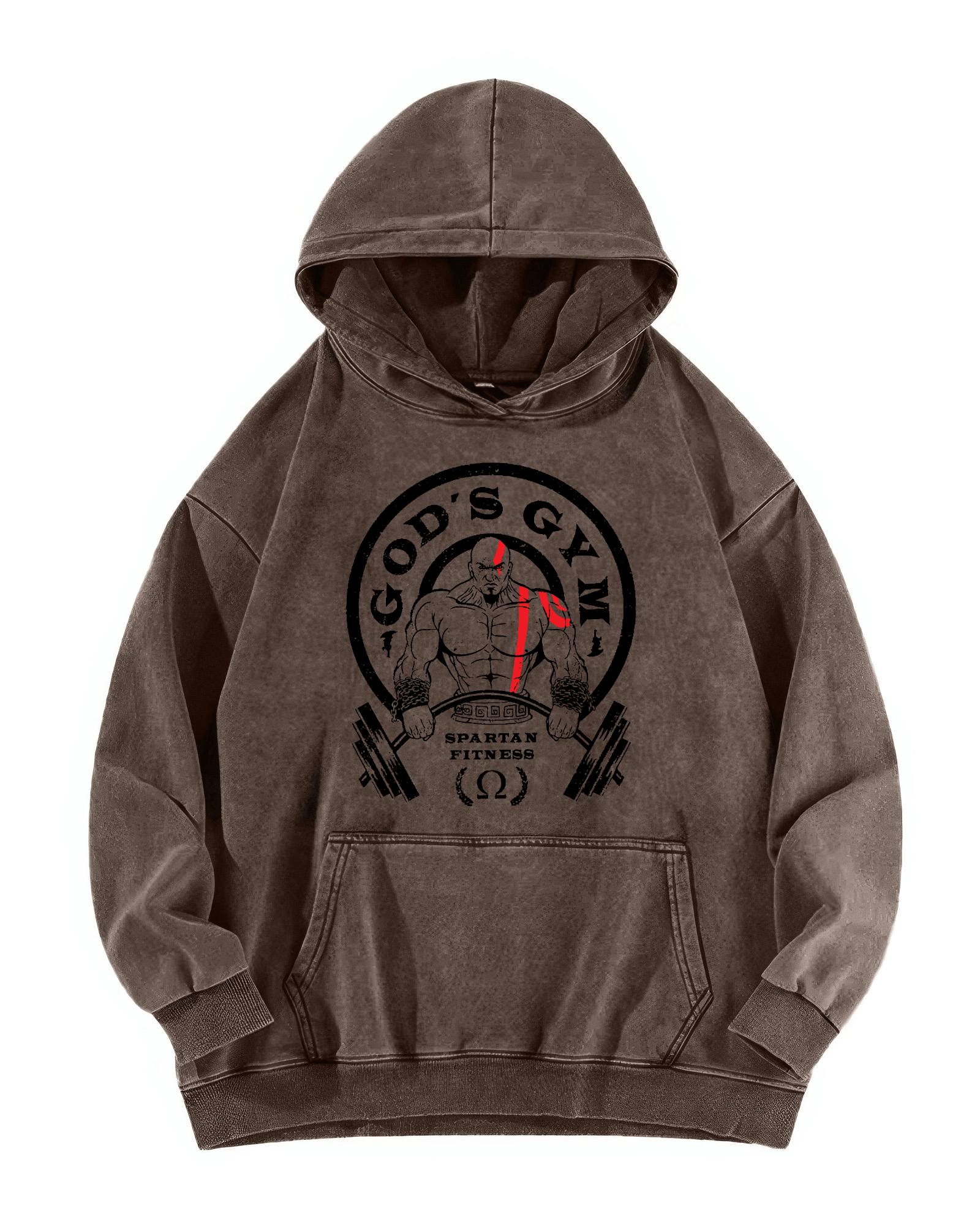 GOD'S FITNESS WASHED HOODIE - Gymfit