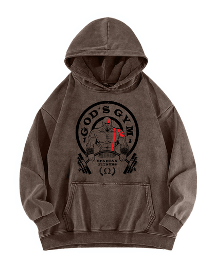GOD'S FITNESS WASHED HOODIE - Gymfit