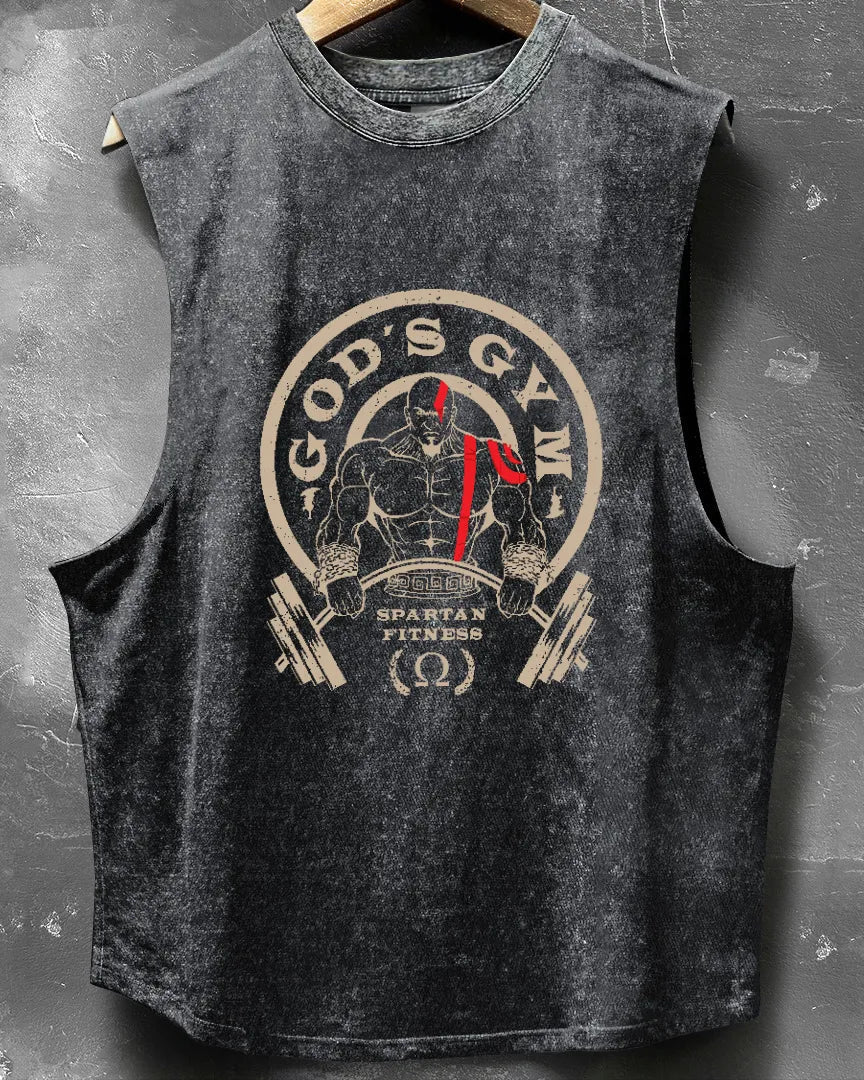 GOD'S GYM WASHED SLEEVELESS TANK - Gymfit